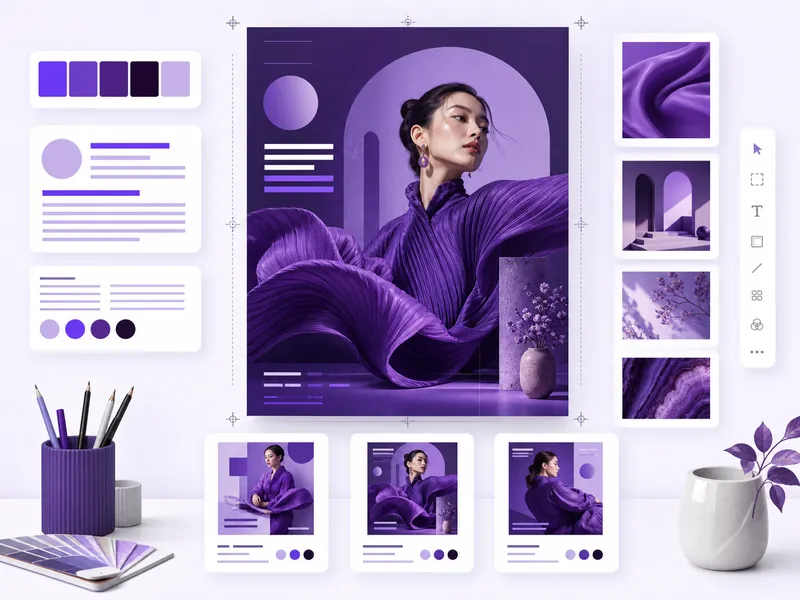 设计师正在使用 Qwen Image 3 创作多语言海报