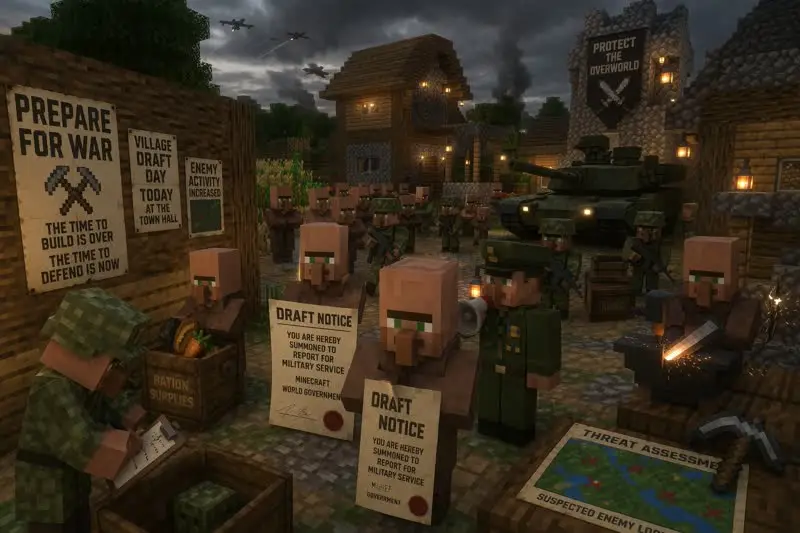 GPT Image 生成方块世界地形的 Minecraft 风格游戏截图