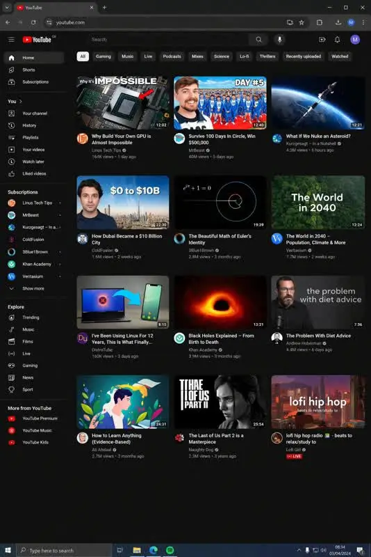 GPT Image 生成逼真的 YouTube 视频页面截图