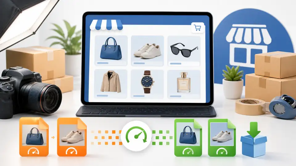 E-commerce product photos compressed for a faster online store