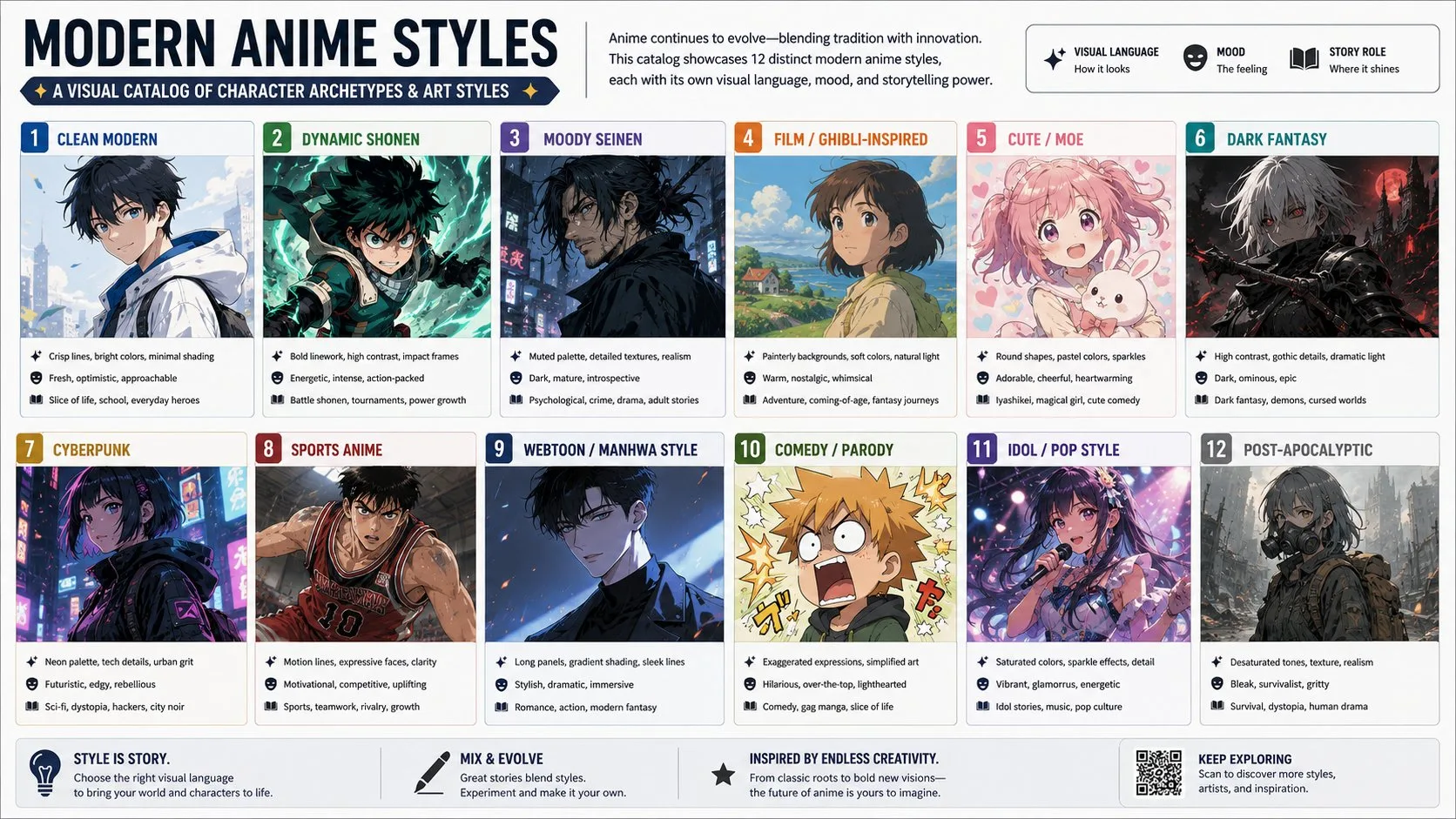 1990s Anime Character Style Infographic generated image variant 3