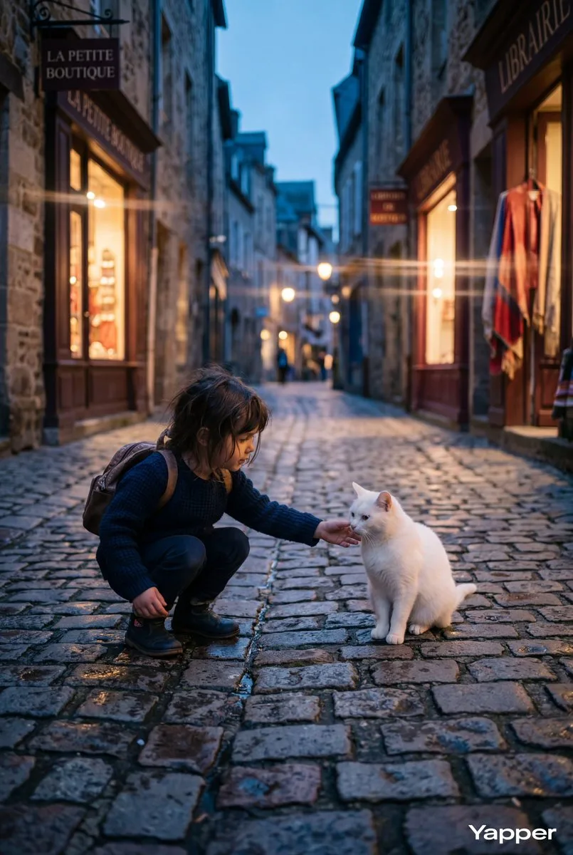 3.4. Blue Hour Child & Cat generated image example