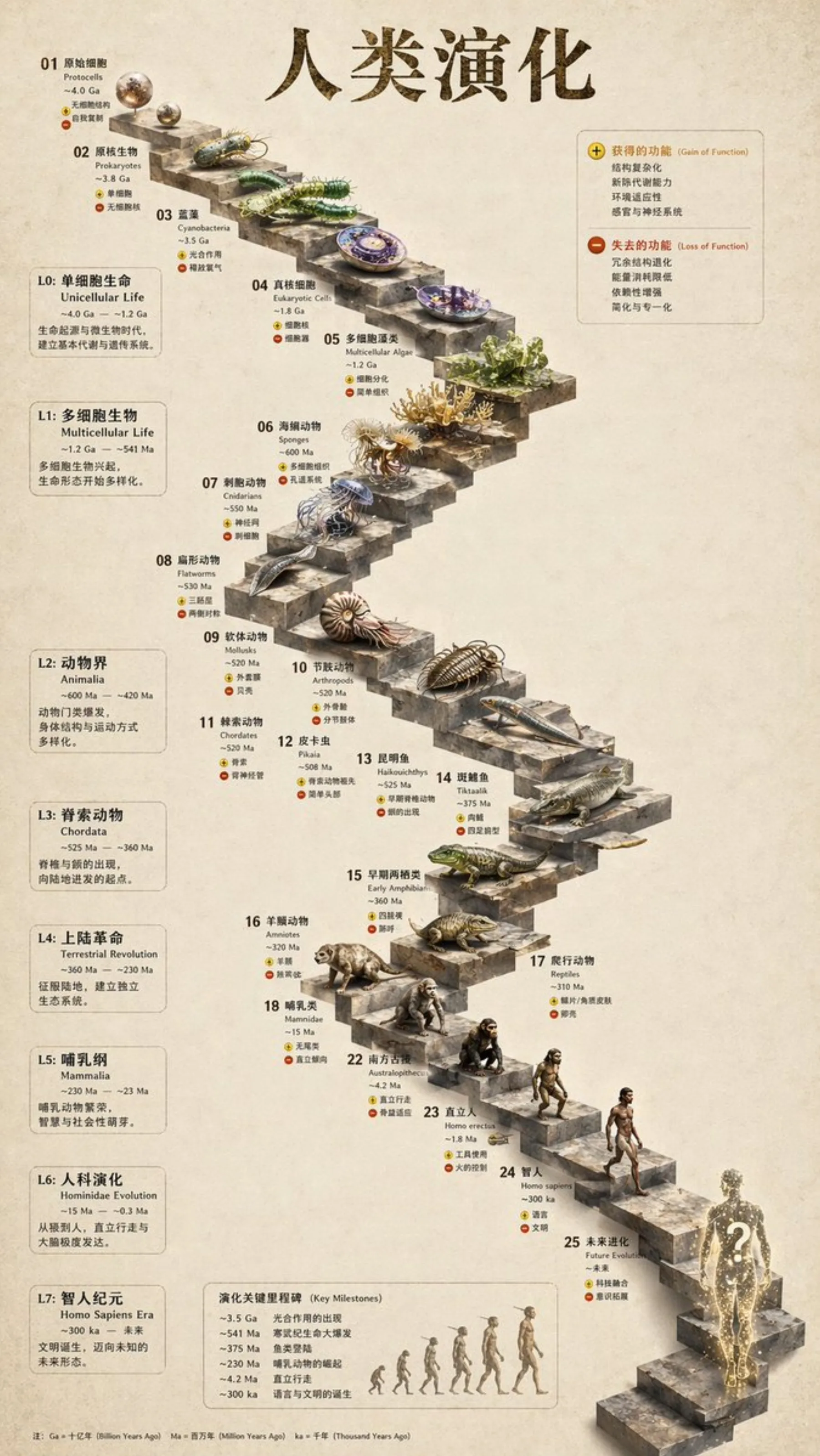 3D Stone Staircase Evolution Infographic example output