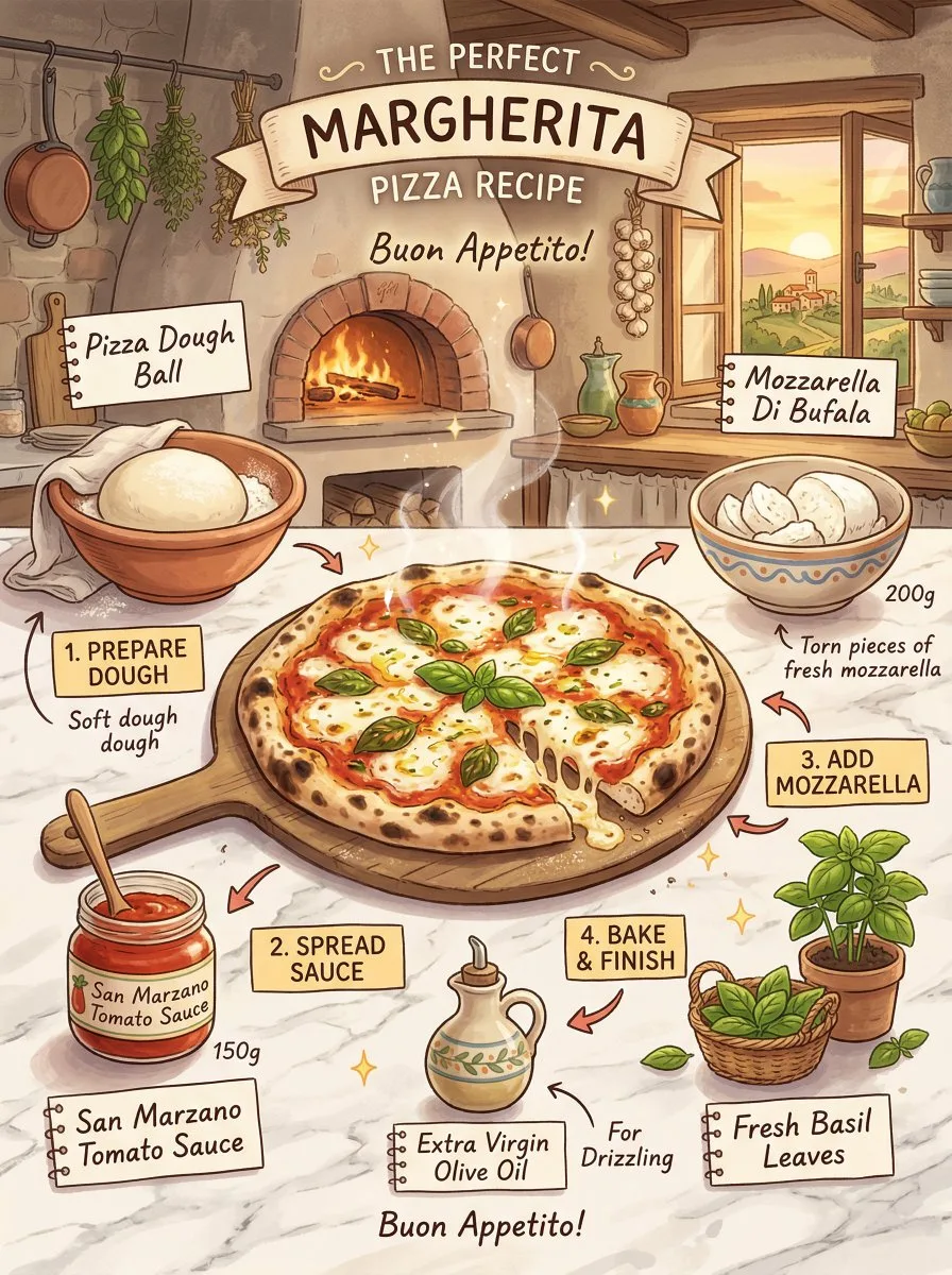 6.3. Margherita Pizza Ghibli Infographic generated image example