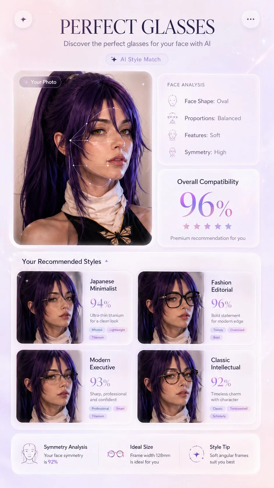 AI Eyewear Recommendation App Mockup generated image example 2