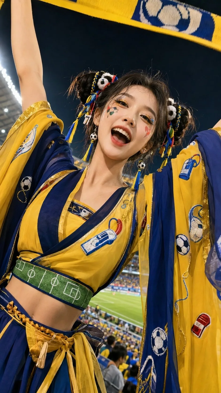 Ancient Style World Cup Scarf Portrait generated image example