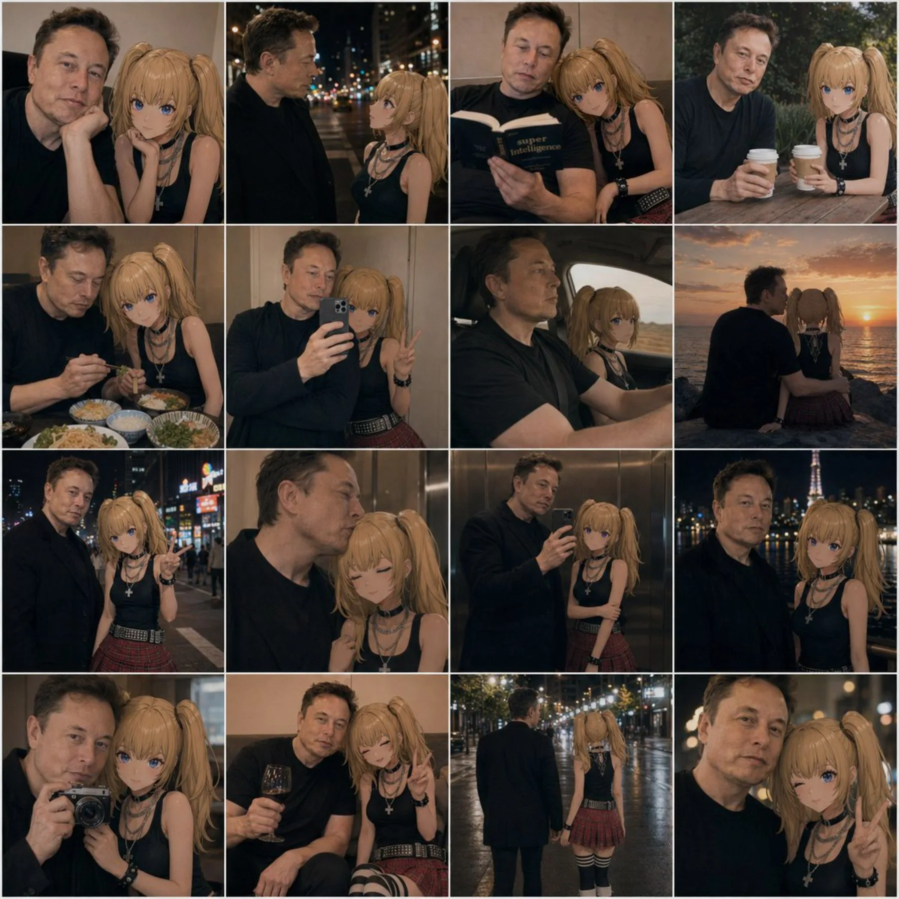 Anime Girl and Man Date Photo Collage example output