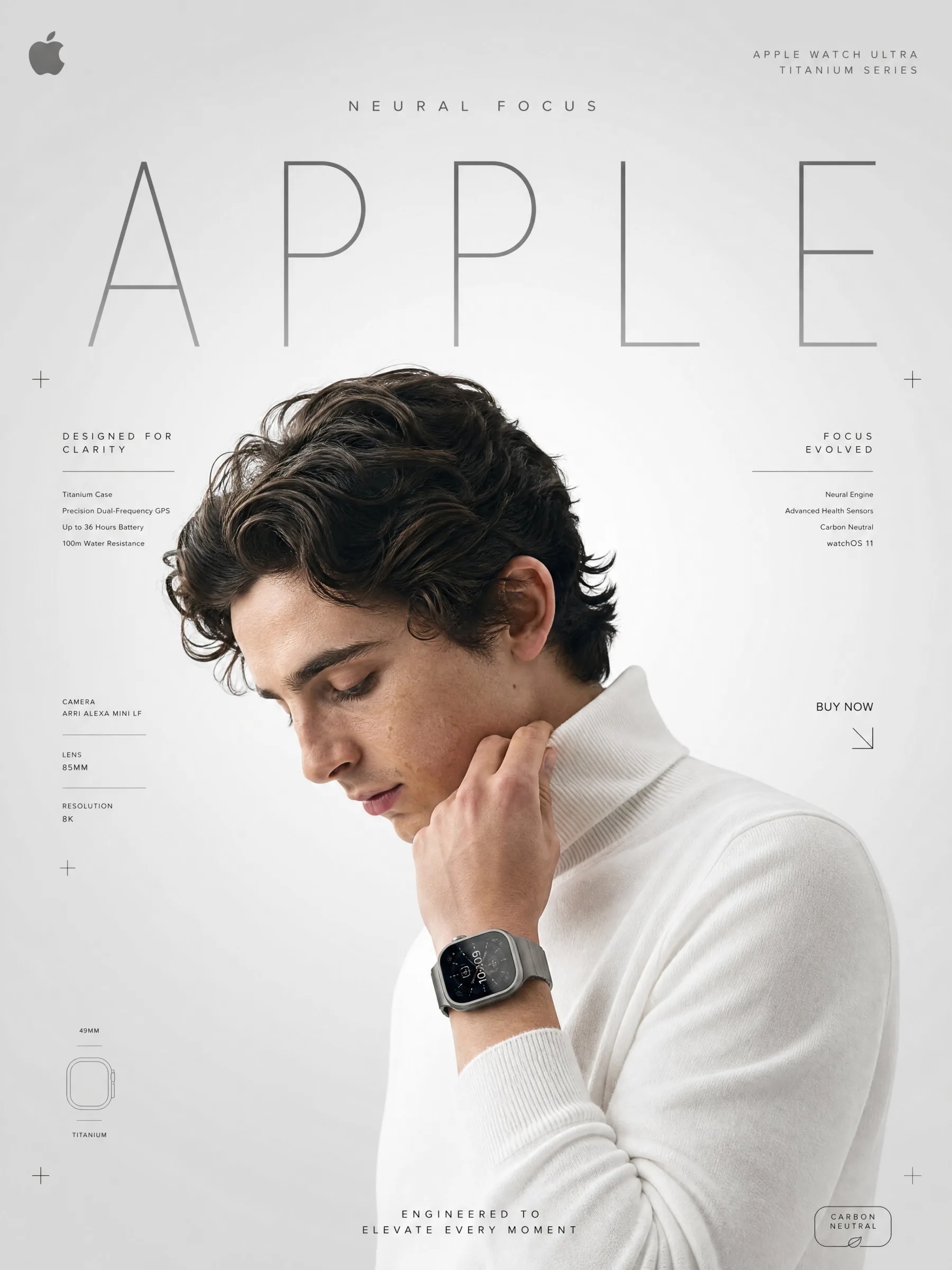 Apple Watch Neural Focus Tech SMM Poster generated poster example