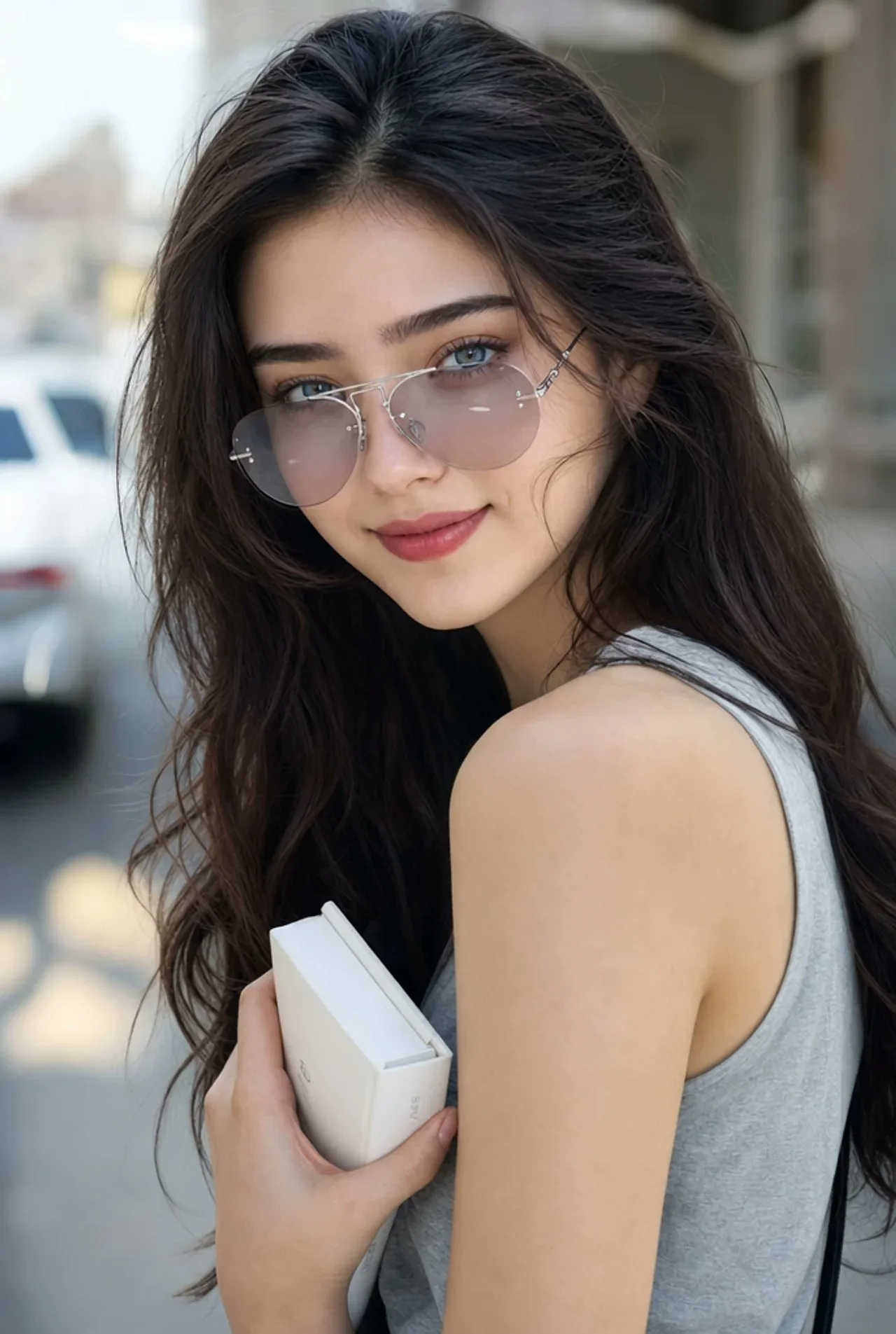 Aviator Sunglasses Street Portrait generated image example