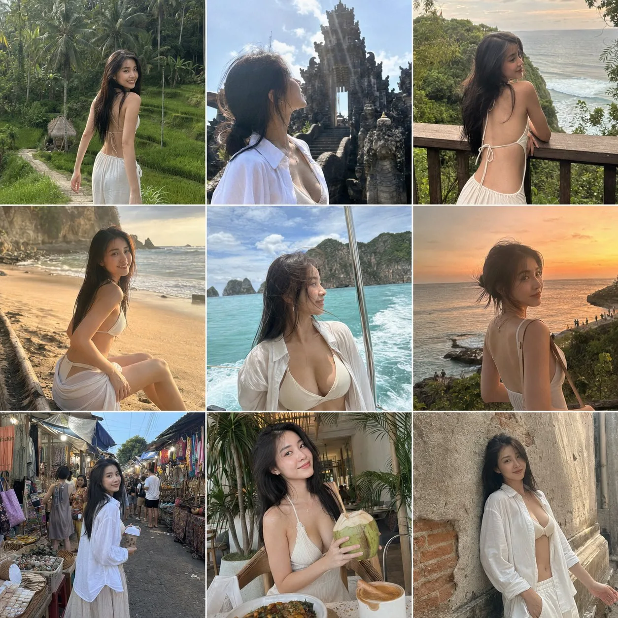 Bali Travel Photo Grid Portrait generated image example