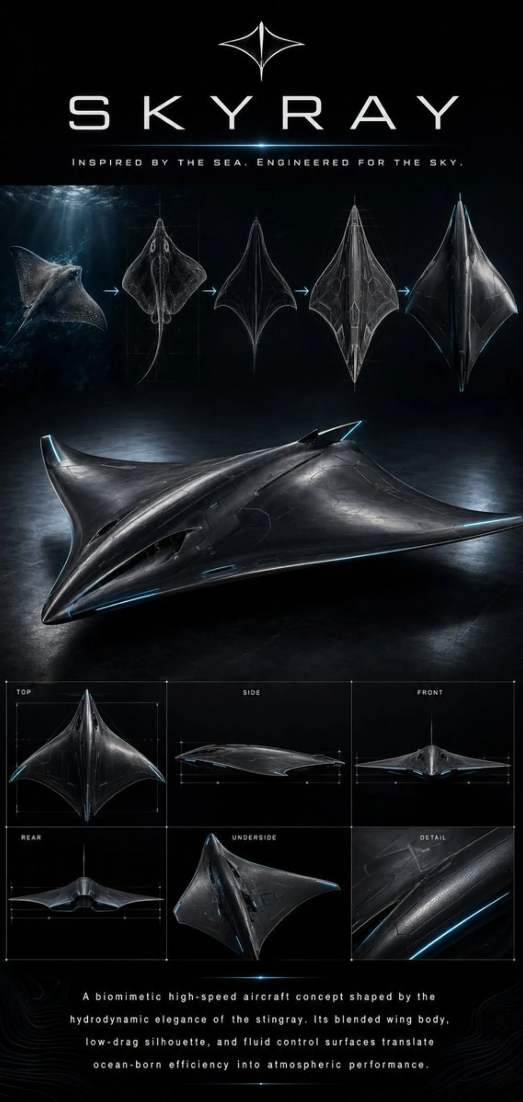 Biomimetic Skyray Aircraft Poster example output