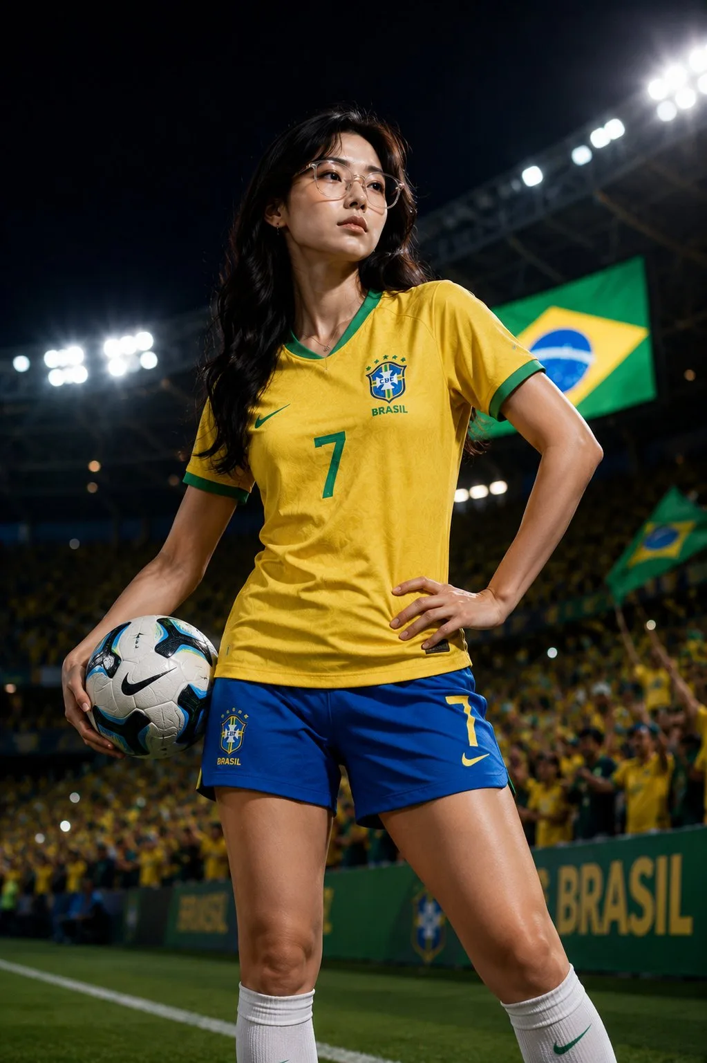Brazil Fan Girl Upper Stands Candid generated image example 4