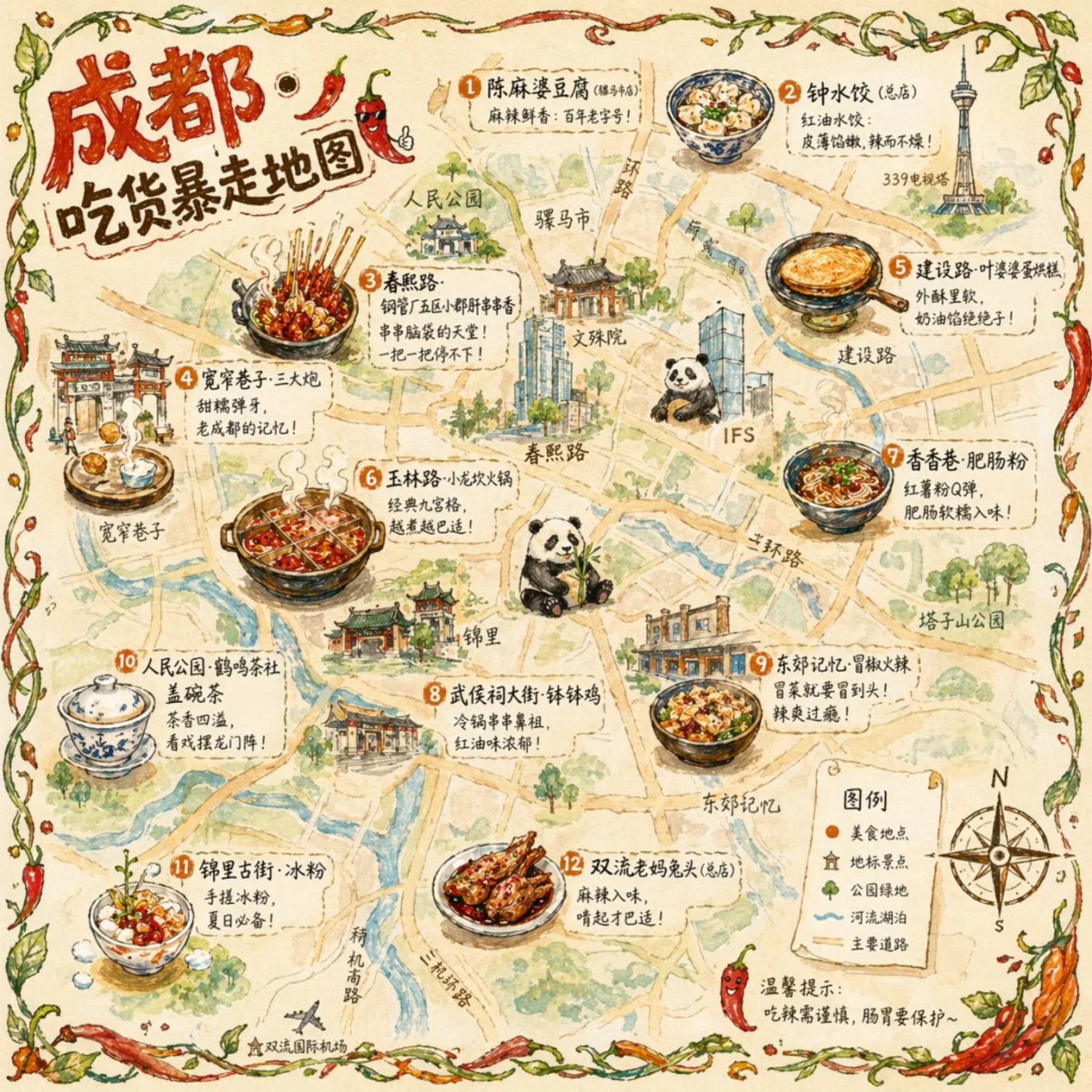 Chengdu Food Map Illustration example output