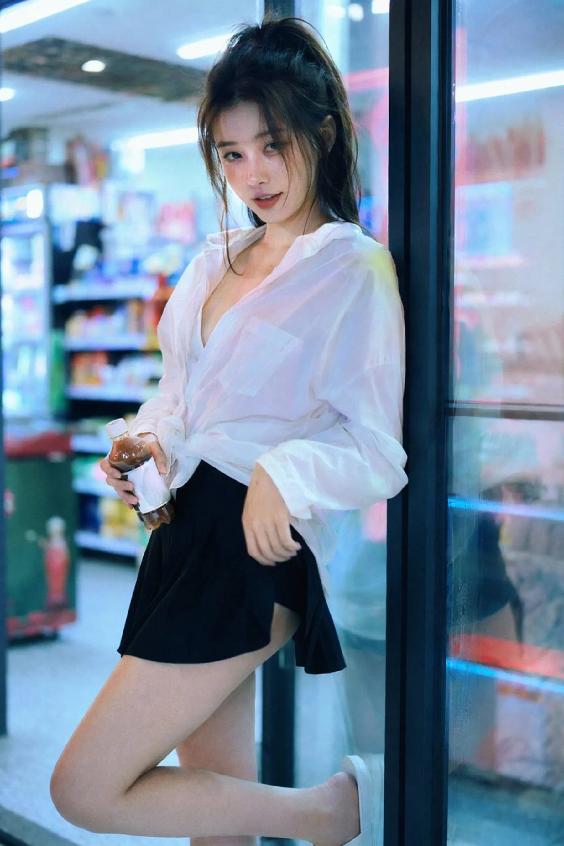 Convenience Store Neon Portrait example output