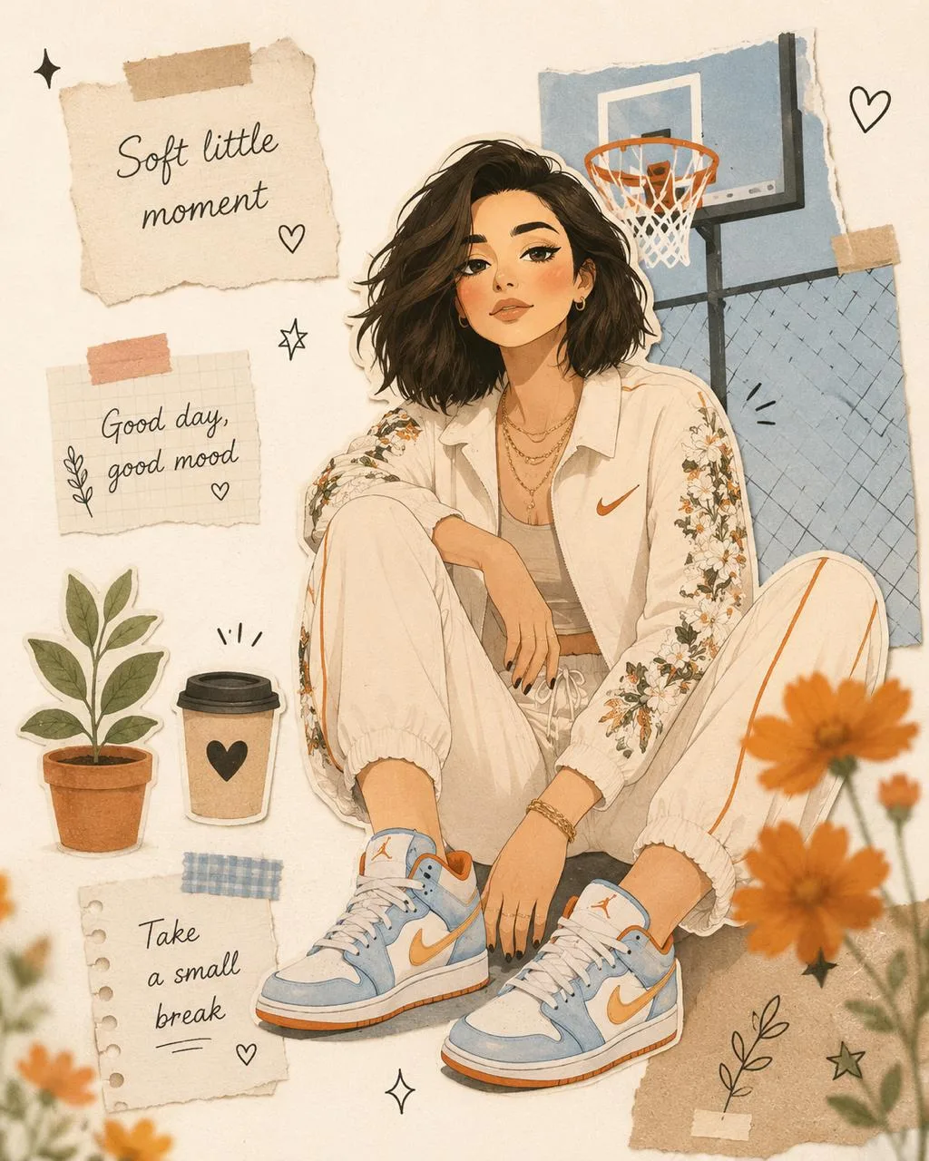 Cute Paper Collage Fashion Portrait generated image variant 2
