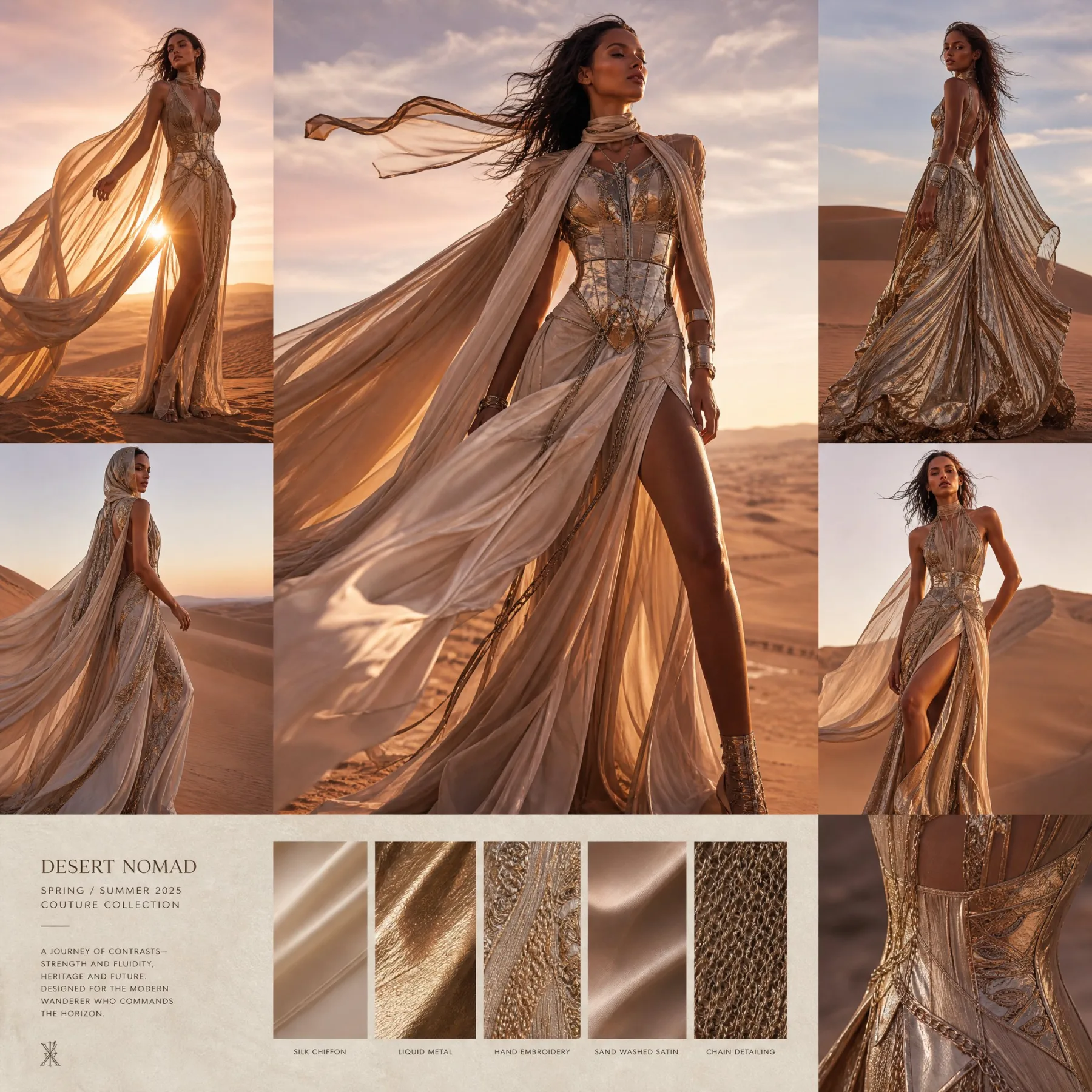 Desert Couture Character Design Board generated image example