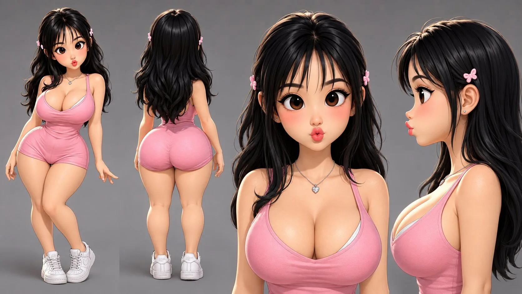 Four View Character Reference Sheet generated image example