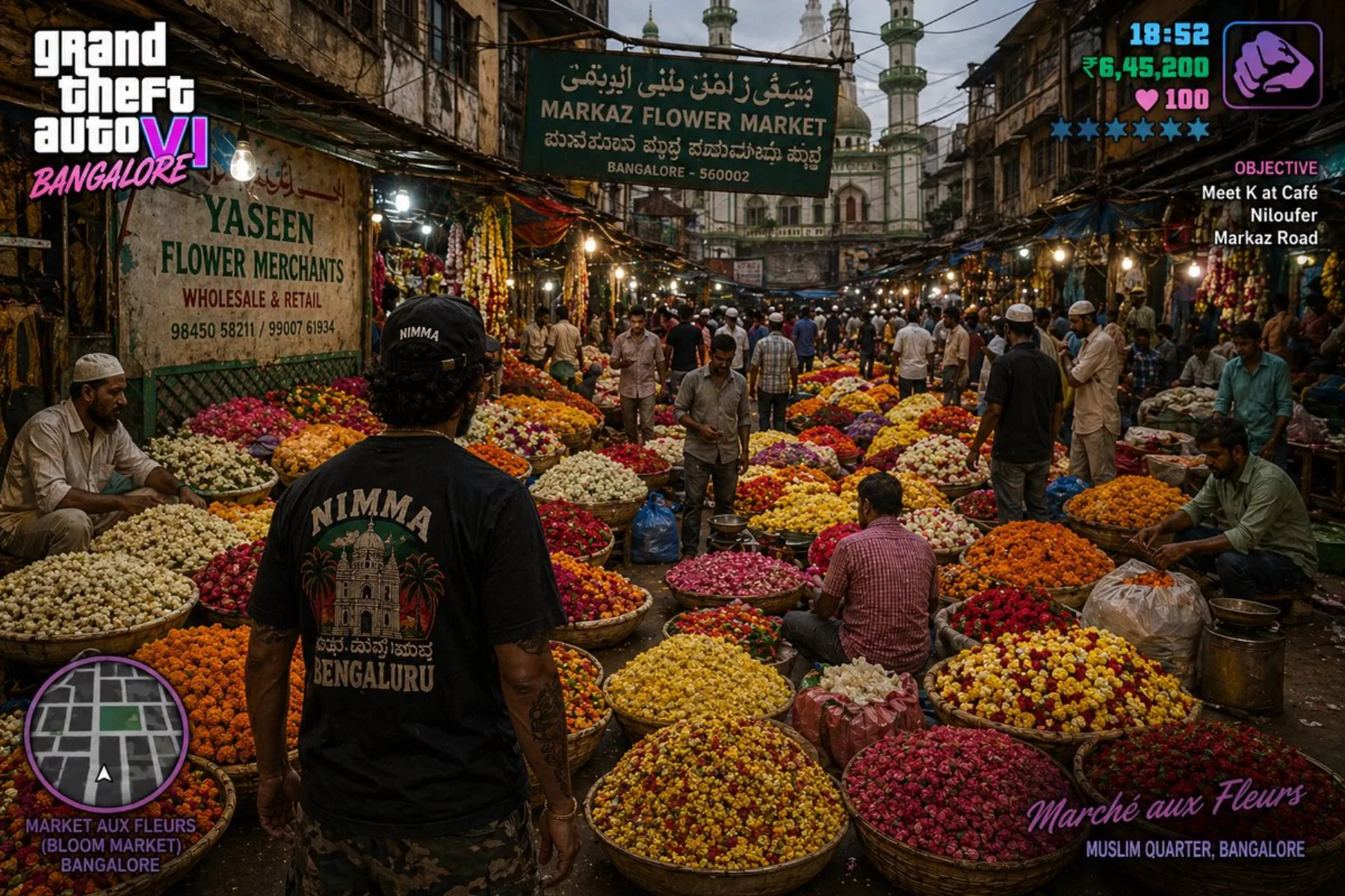 GTA 6 in Bangalore Flower Market example output