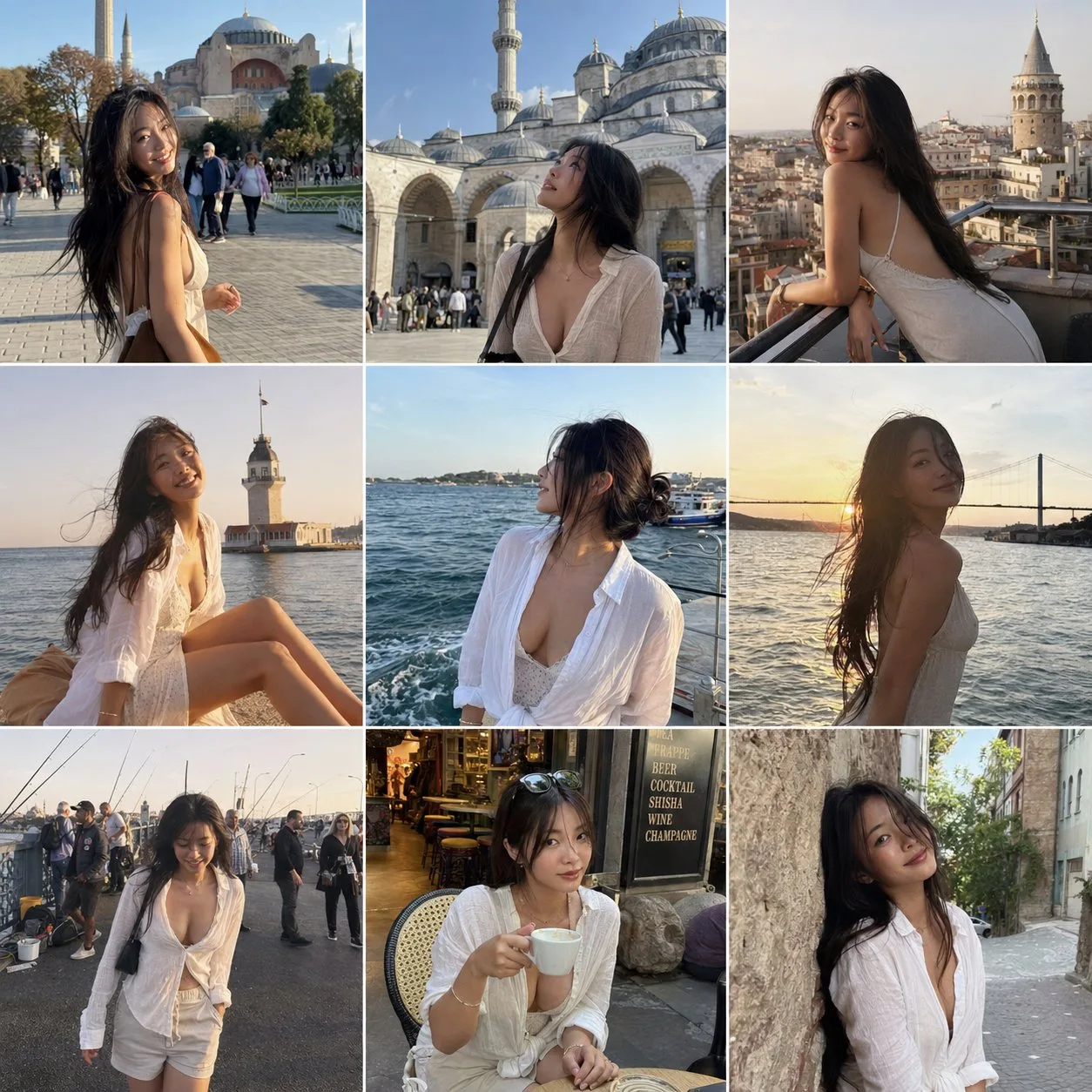 Istanbul Instagram travel feed grid generated image example