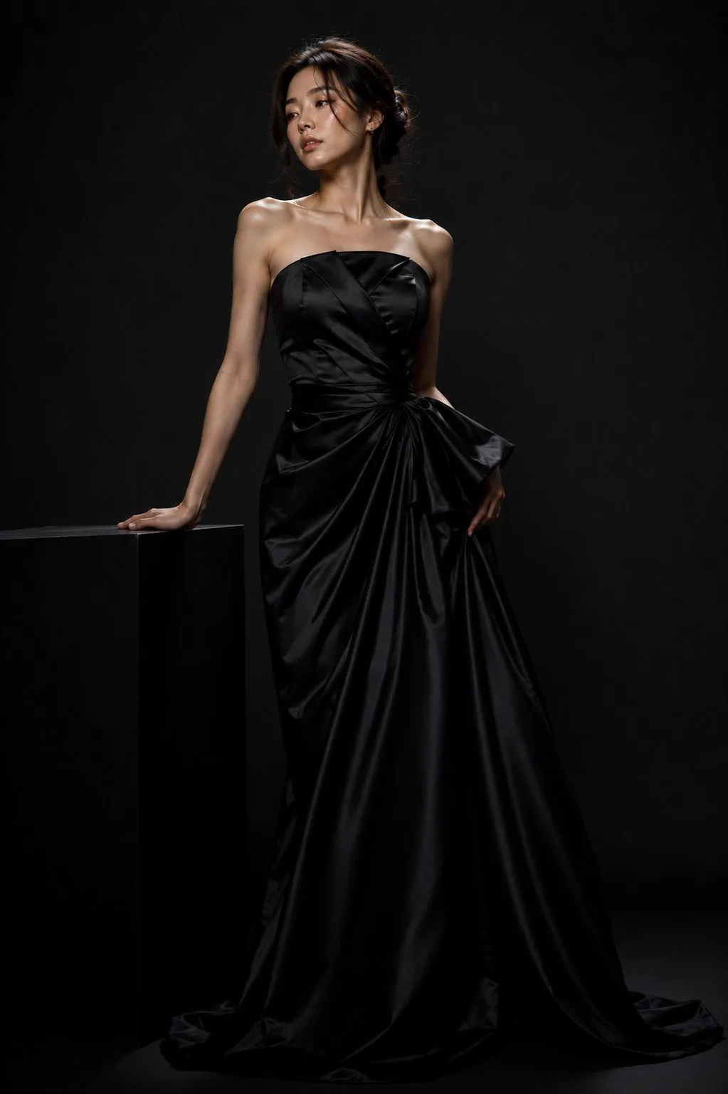 Korean Couture Dark Studio Portrait Series generated image variant 4