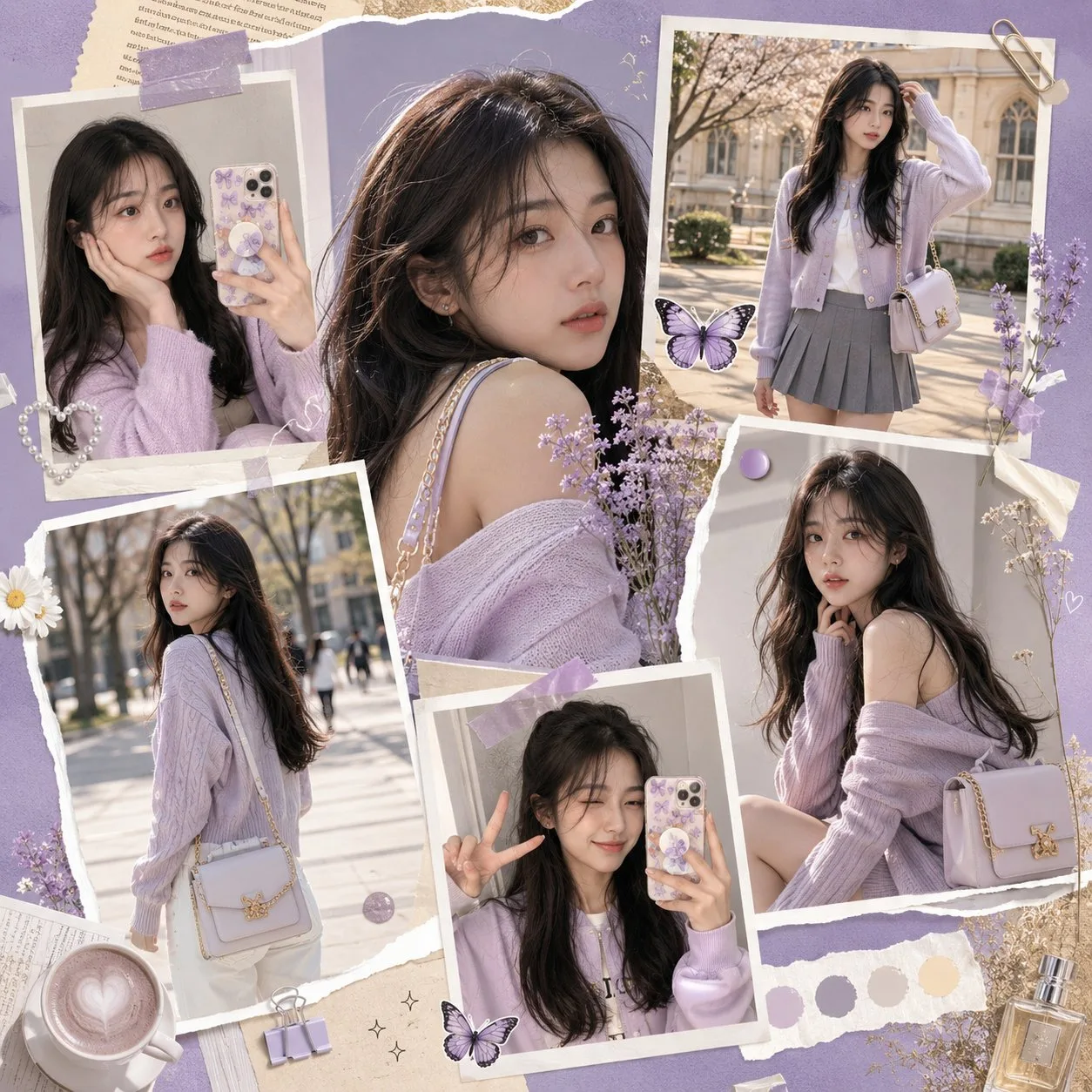 Lavender K-Fashion Social Collage Ad generated image example