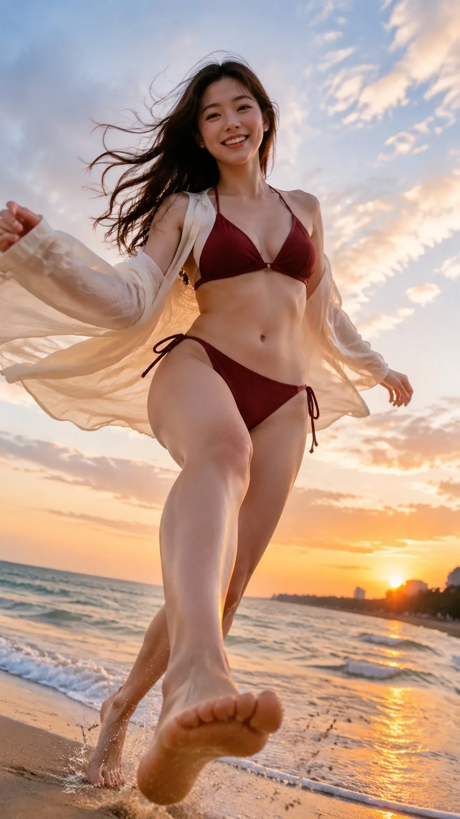 Low Angle Beach Motion Portrait Series generated image example 3