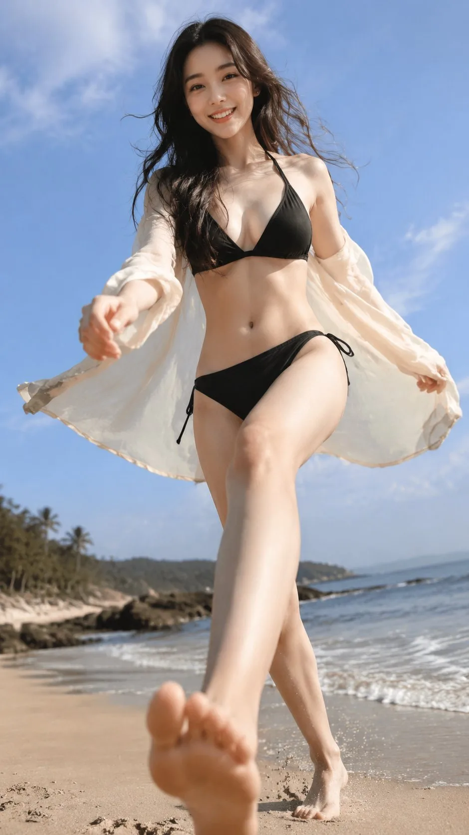 Low Angle Beach Motion Portrait Series generated image example 4