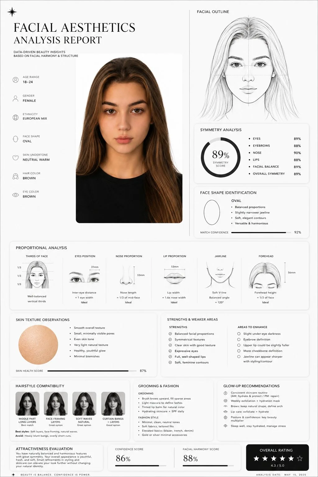 Luxury Facial Aesthetics Analysis Report generated image example