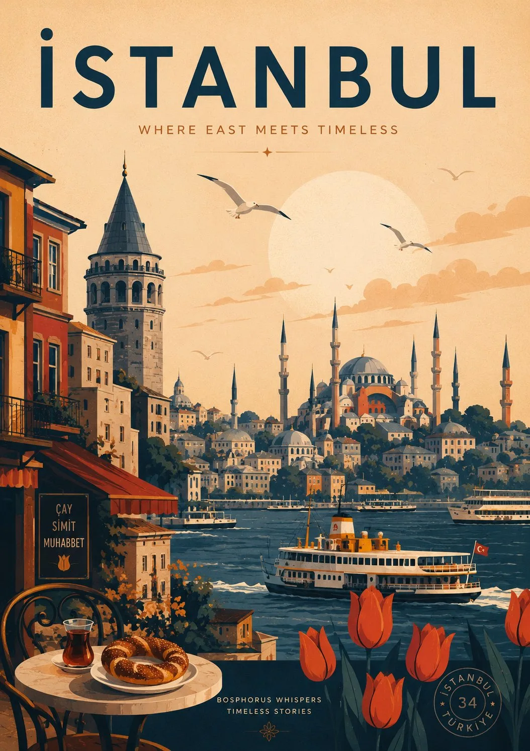 Modern Ai Generated Travel Poster generated image example