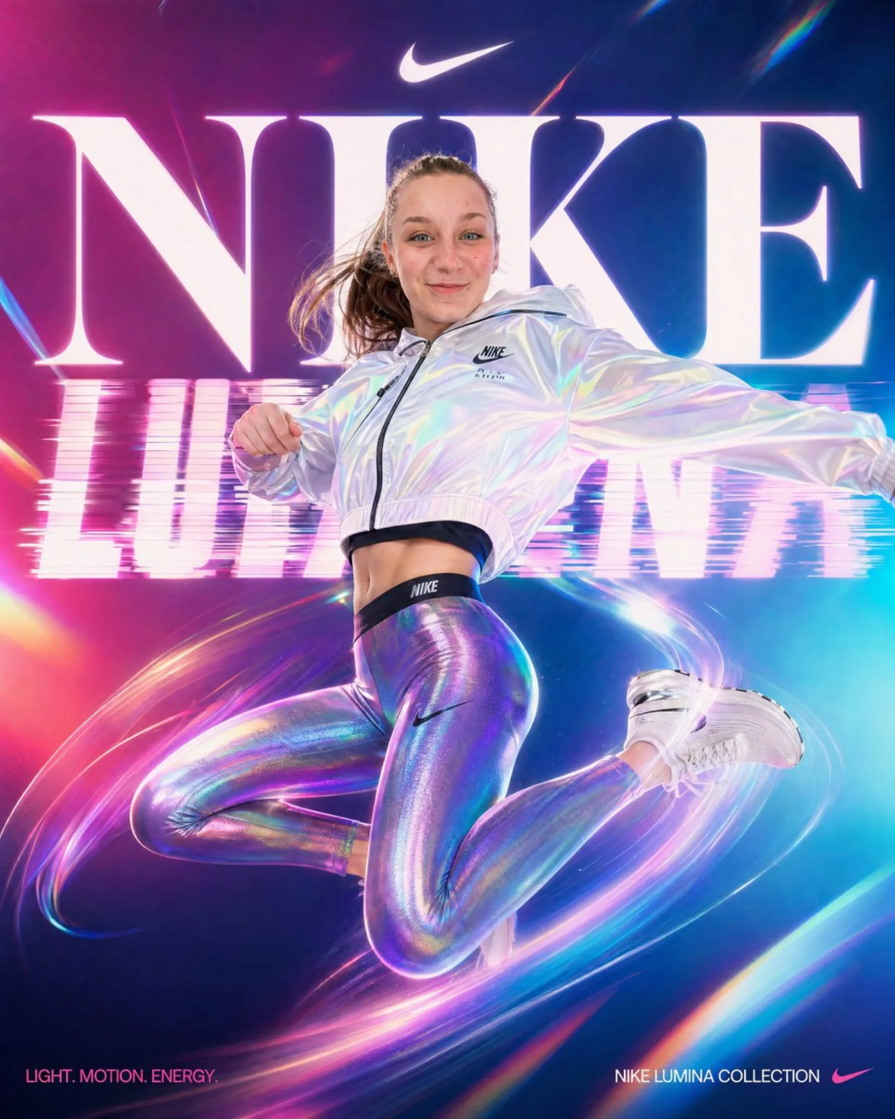 Neon Nike Lumina Ad Poster example output