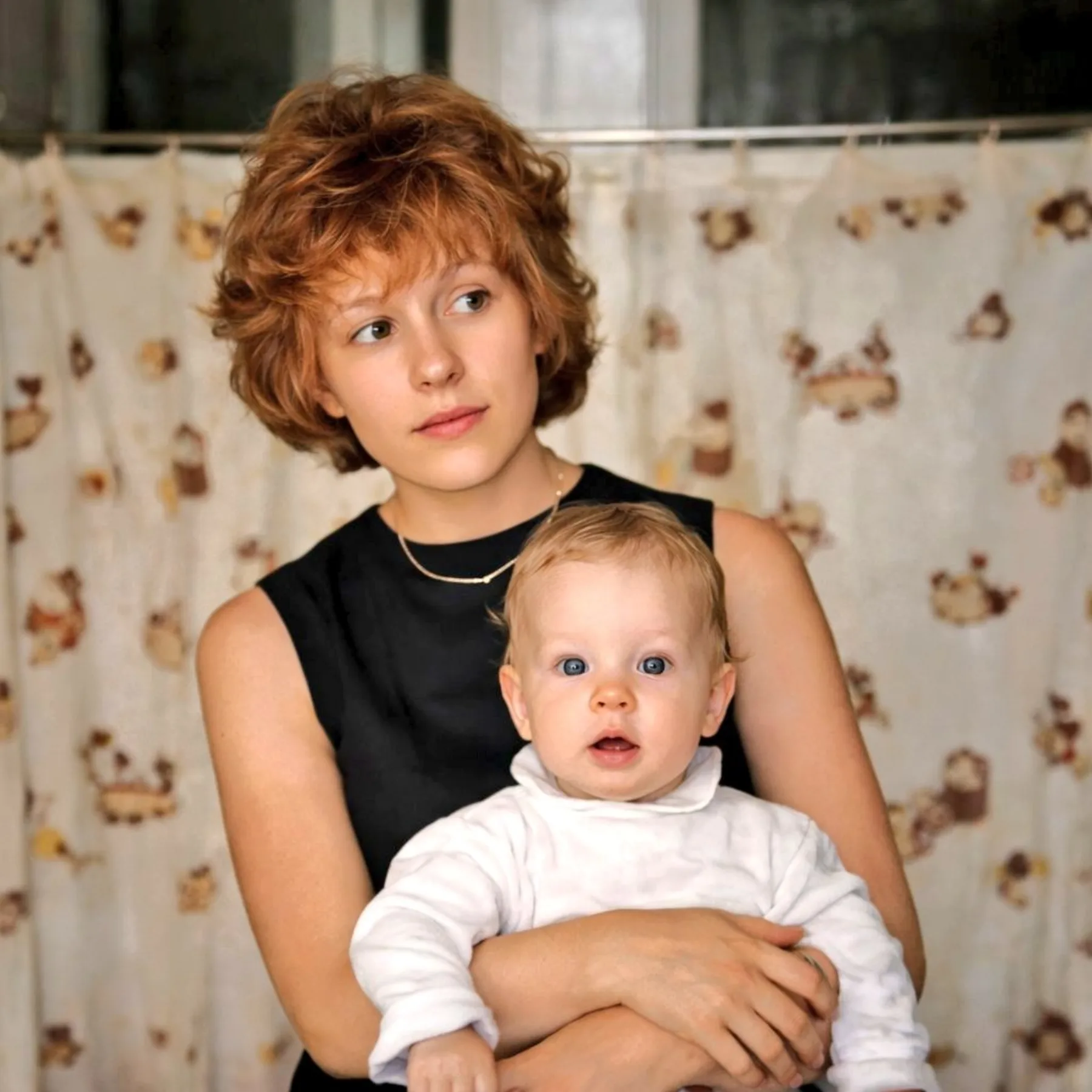 Restored Vintage Mother and Child Portrait example output