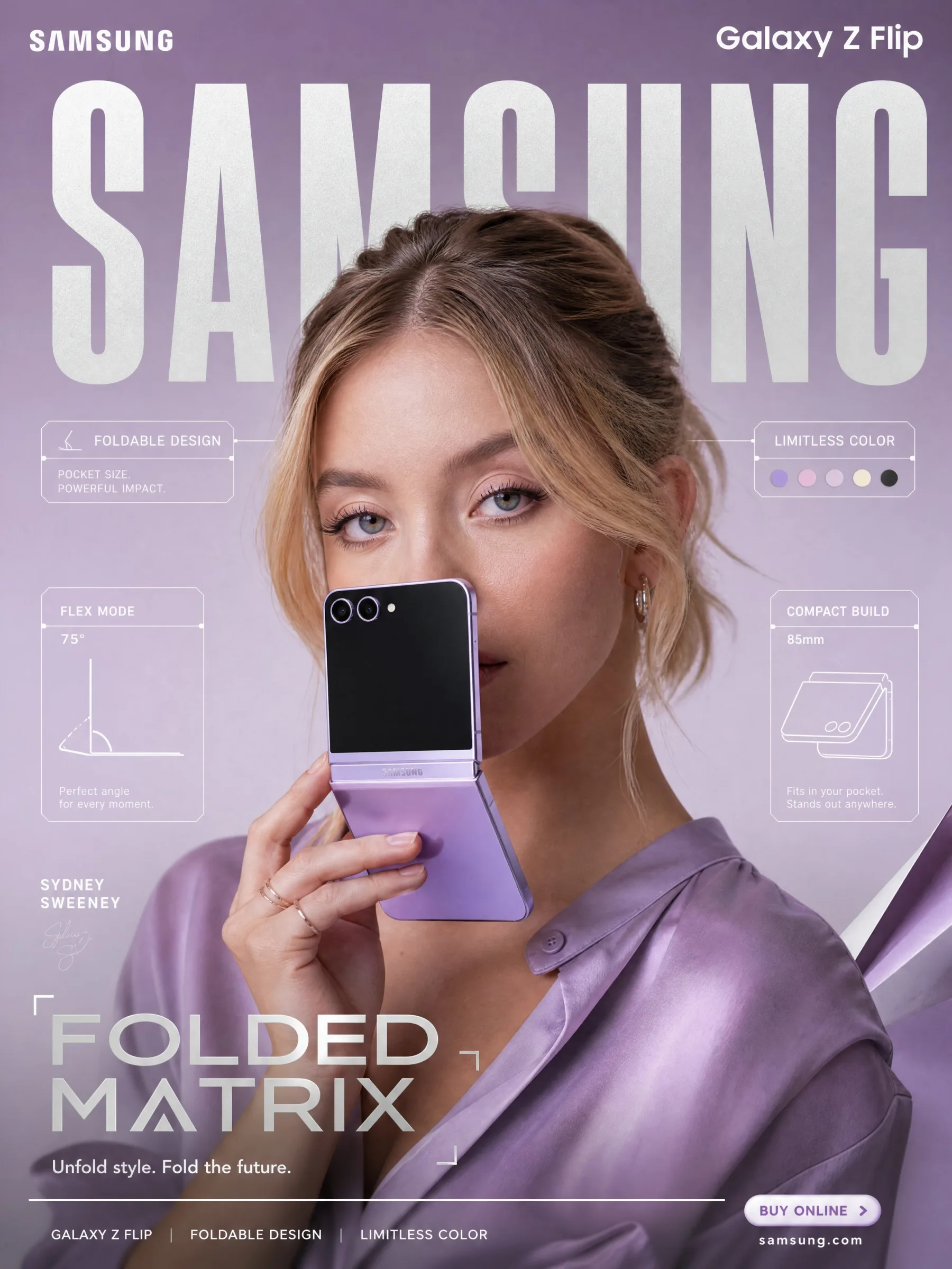 Samsung Galaxy Z Flip Folded Matrix Poster generated poster example