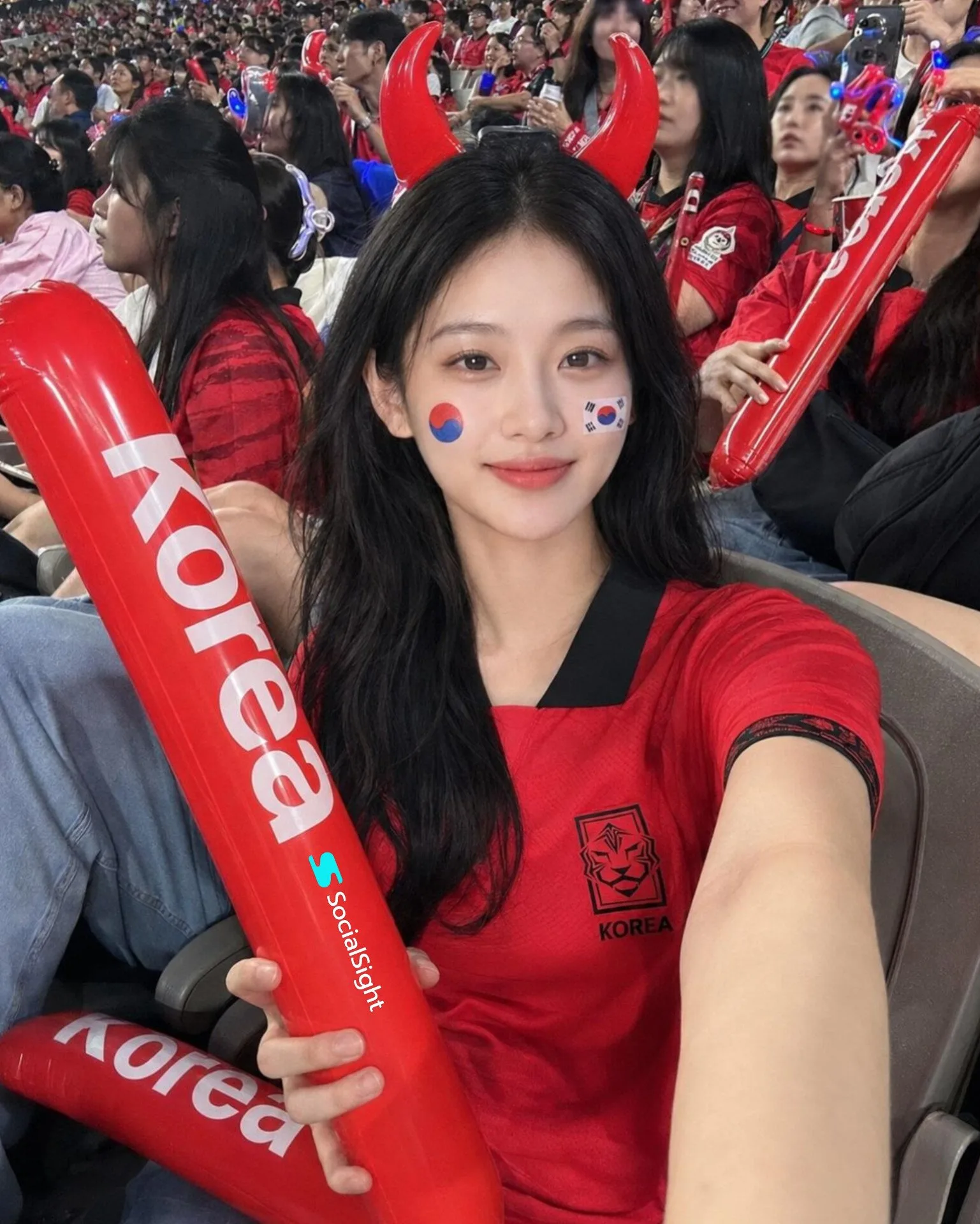 South Korea Stadium Fan Selfie Portrait generated image variant 2