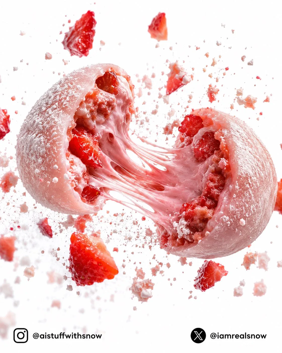 Strawberry Lava Mochi Explosion generated image example 1