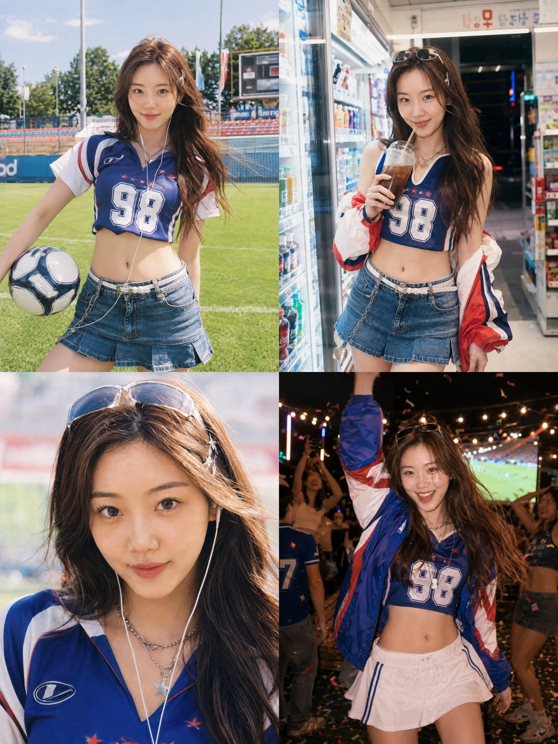 Summer World Cup Y2K Kpop portrait prompt generated image example