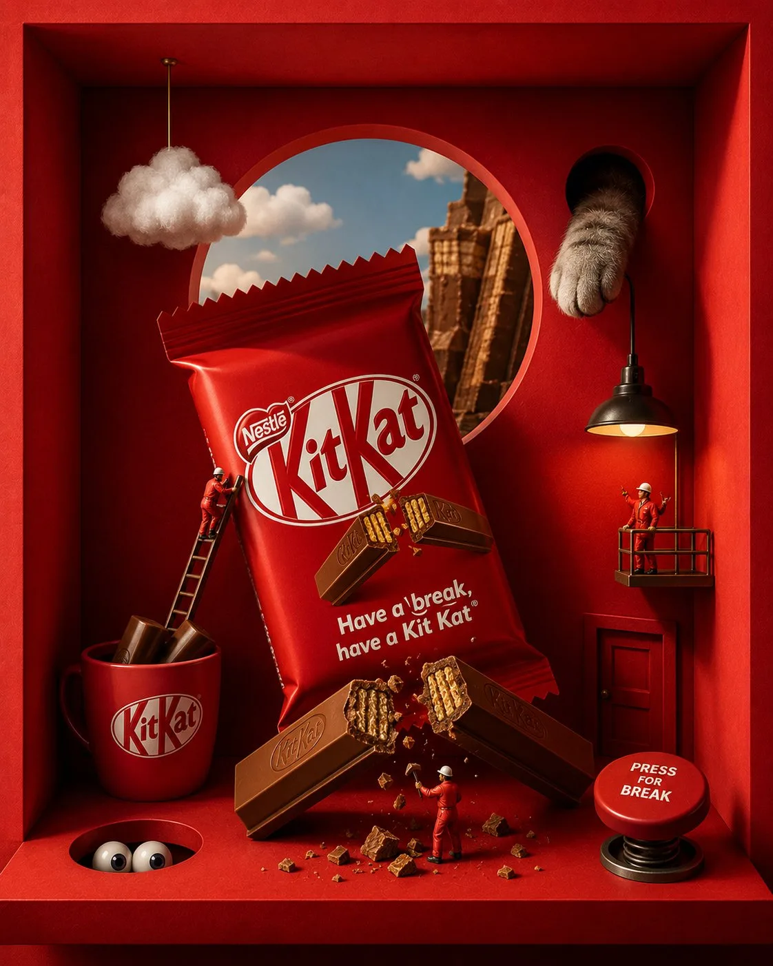 Surreal Shadow Box Snack Brand Ad generated image example