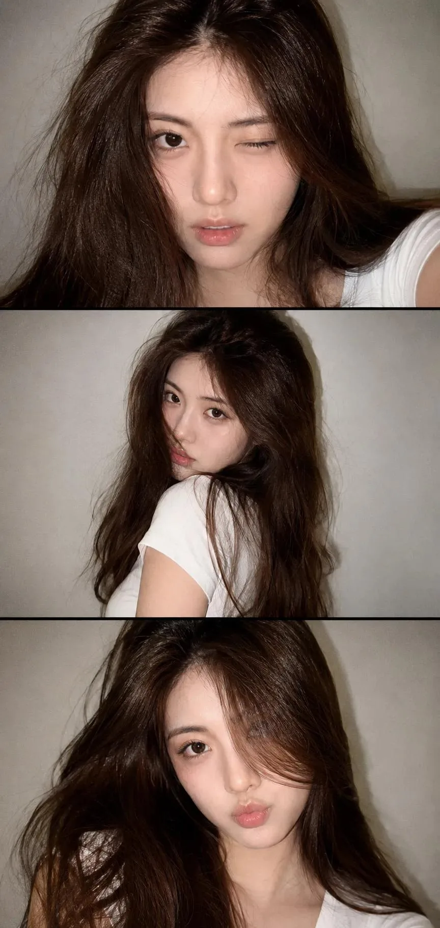 Three panel YZK flash selfie collage generated image example