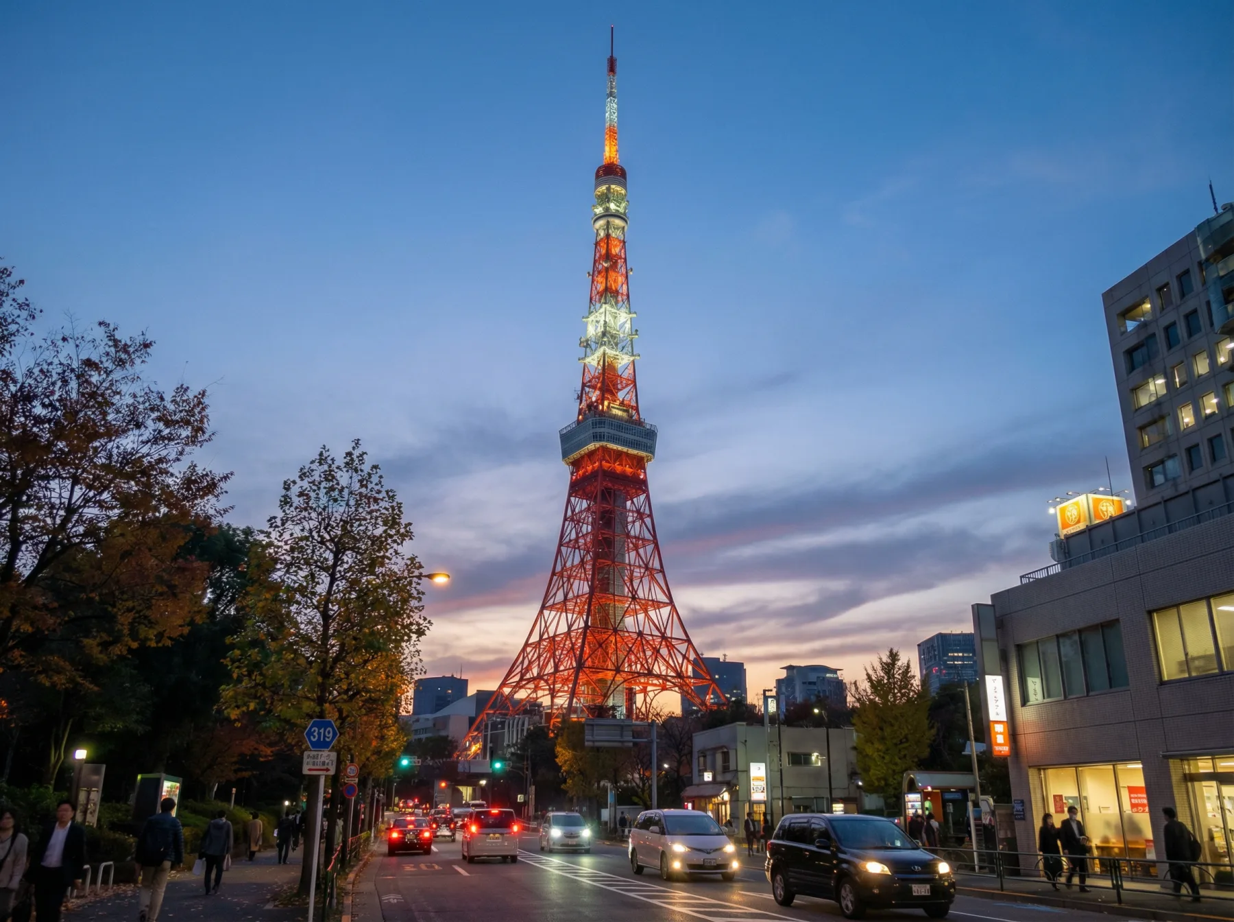 Generated location visualization for Tokyo Tower coordinates at evening time