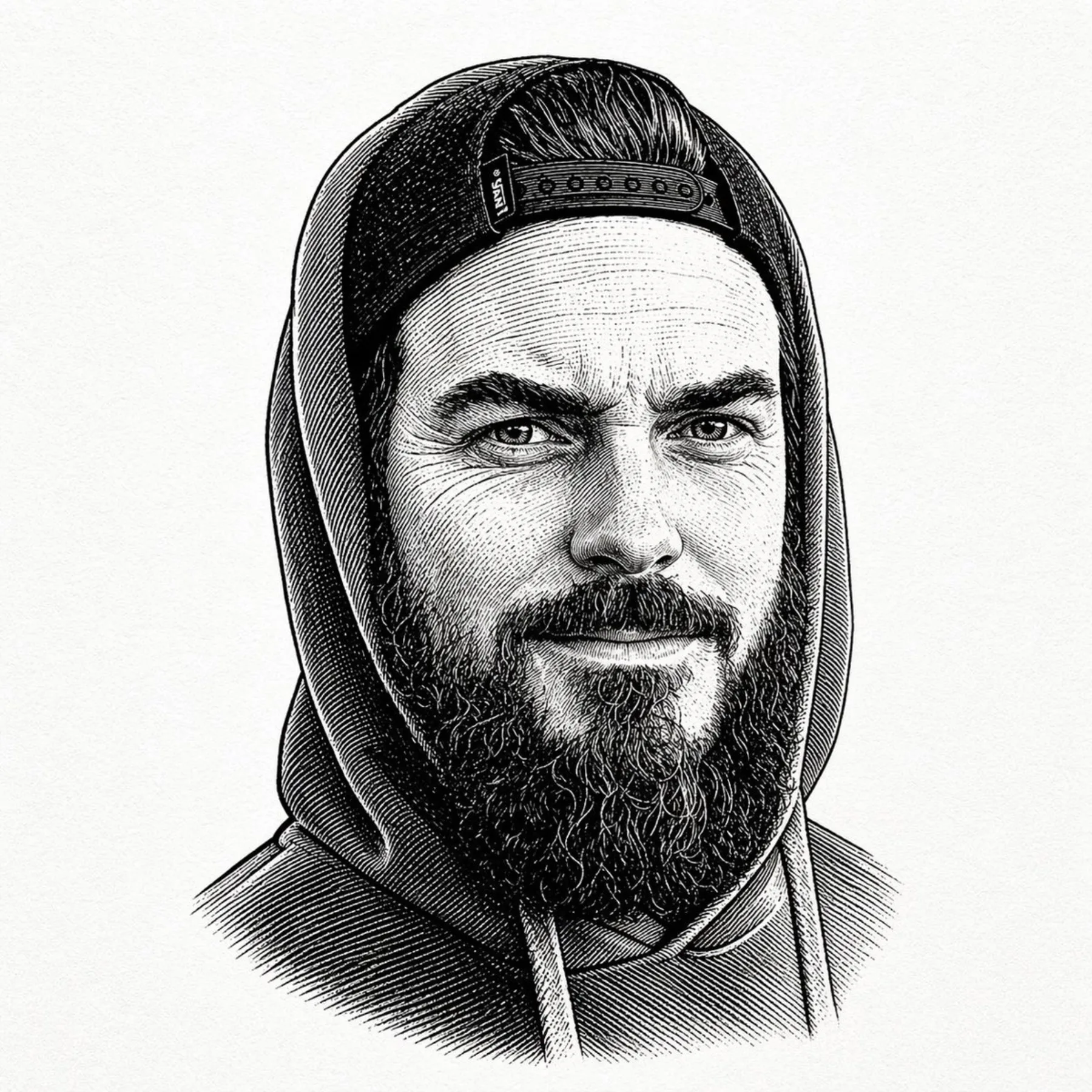 Vintage Engraved Hoodie Portrait example output