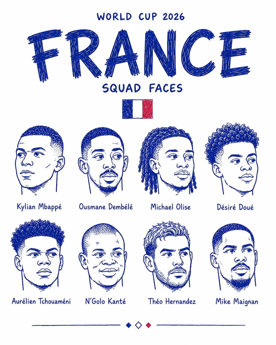 World Cup Doodle Squad Faces Poster generated image variant 3