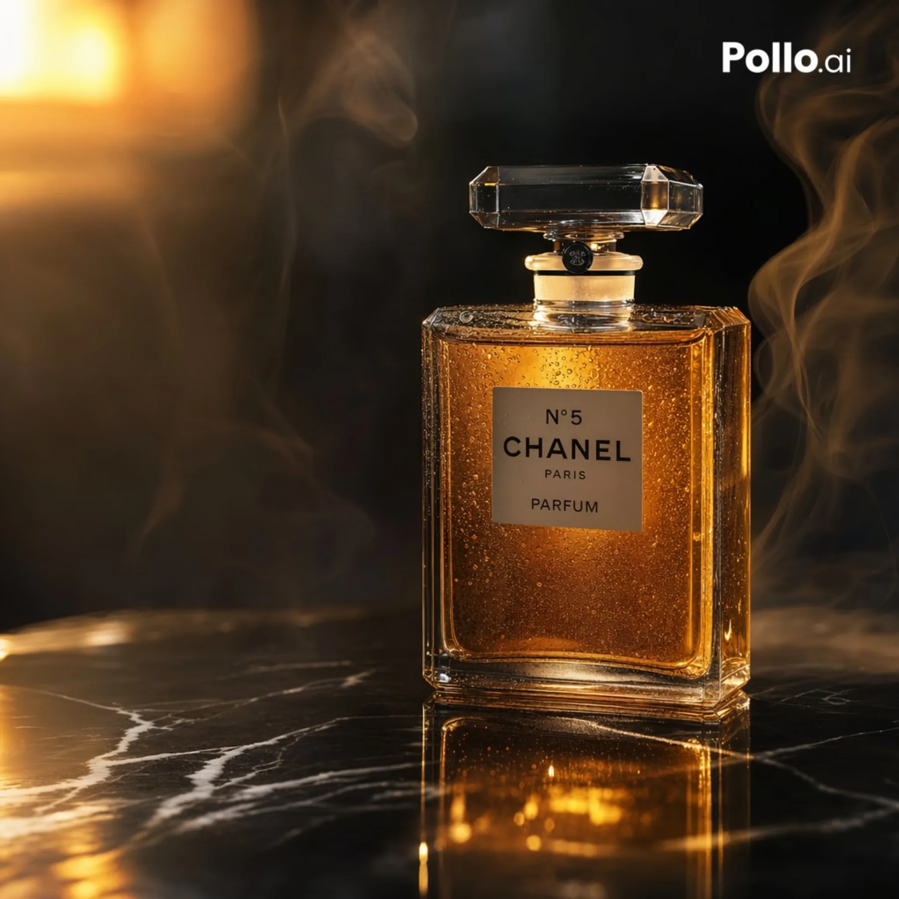 E-commerce Main Image - Luxury Amber Perfume Ad example output
