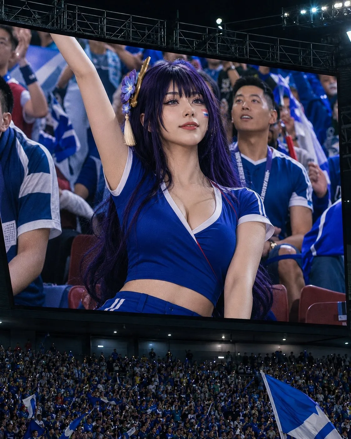 Genshin Waifu Stadium Jumbotron Supporter Series generated image example 1