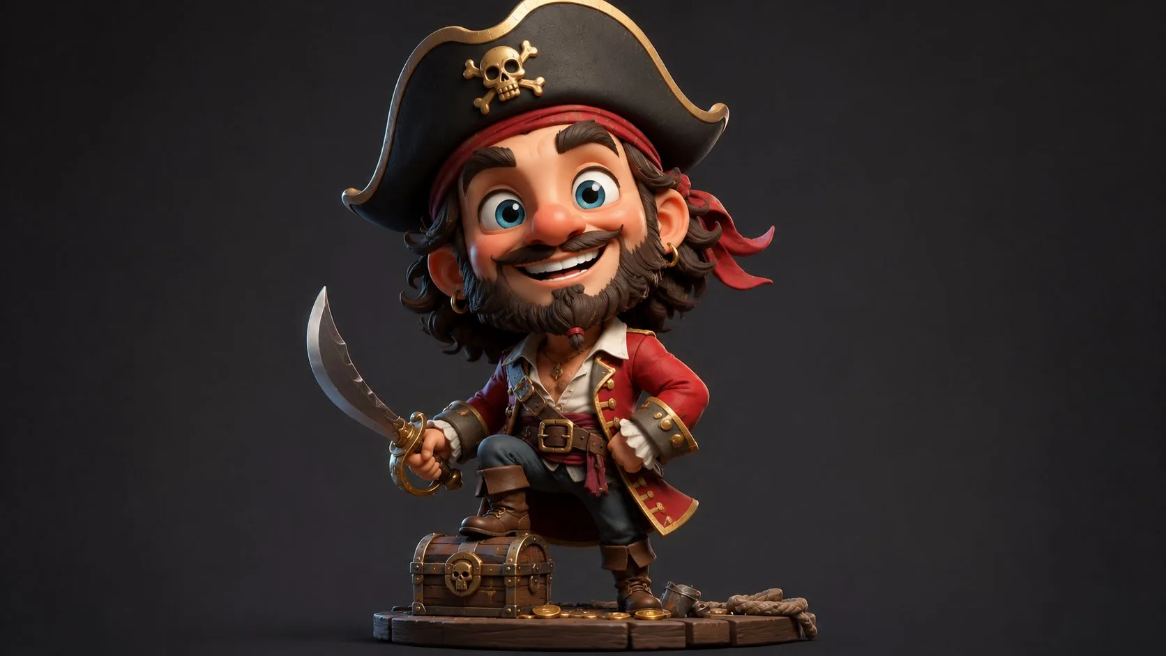 Highly Stylized 3d Caricature Subject Oversized Head Expressive generated image example