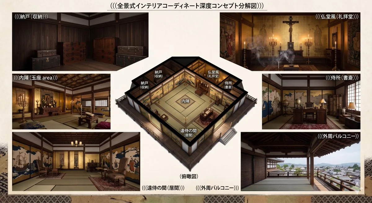 Infographic / Edu Visual - Azuchi-Momoyama Castle Floor Plan generated image example