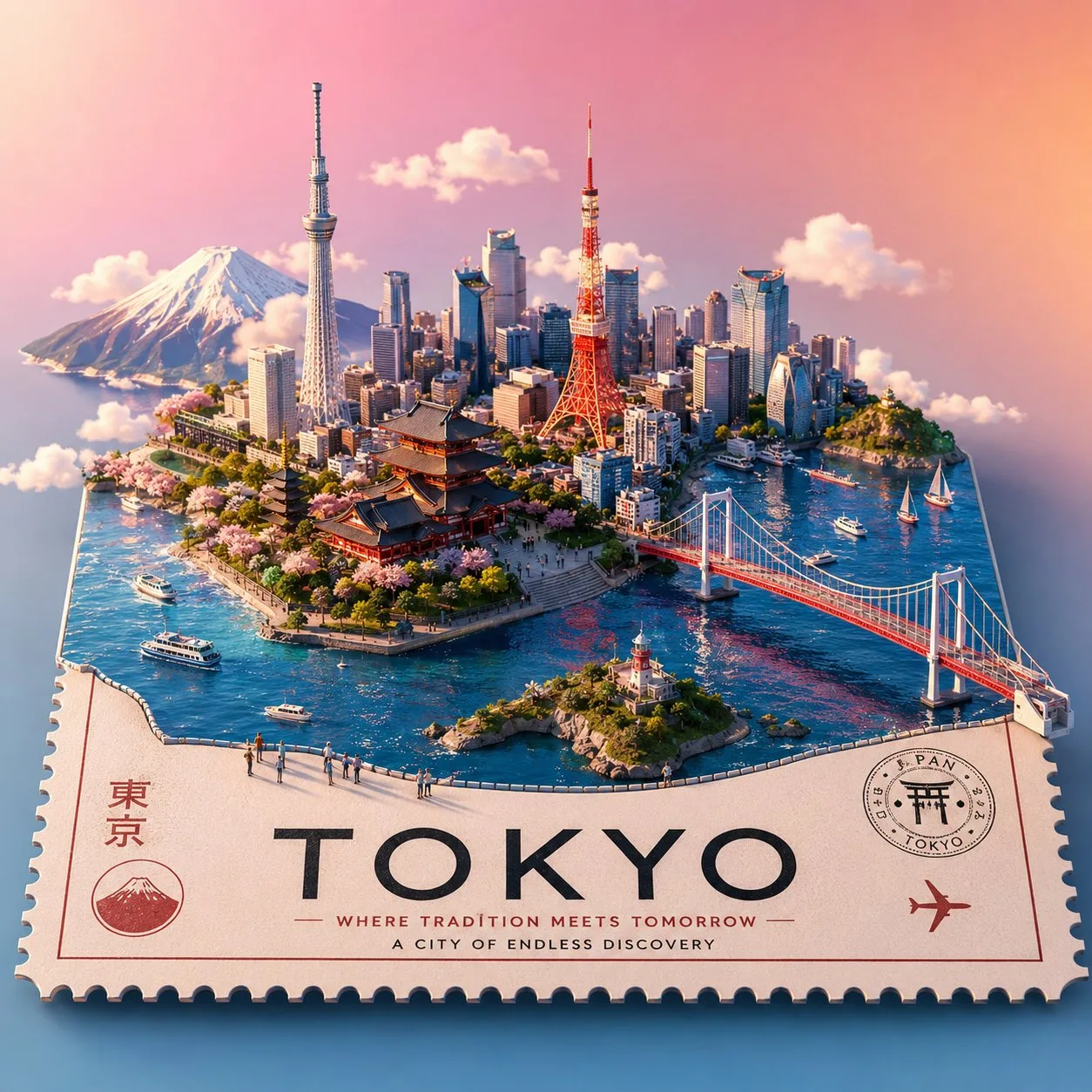 Premium Stylized 3d Isometric Travel Poster generated image example