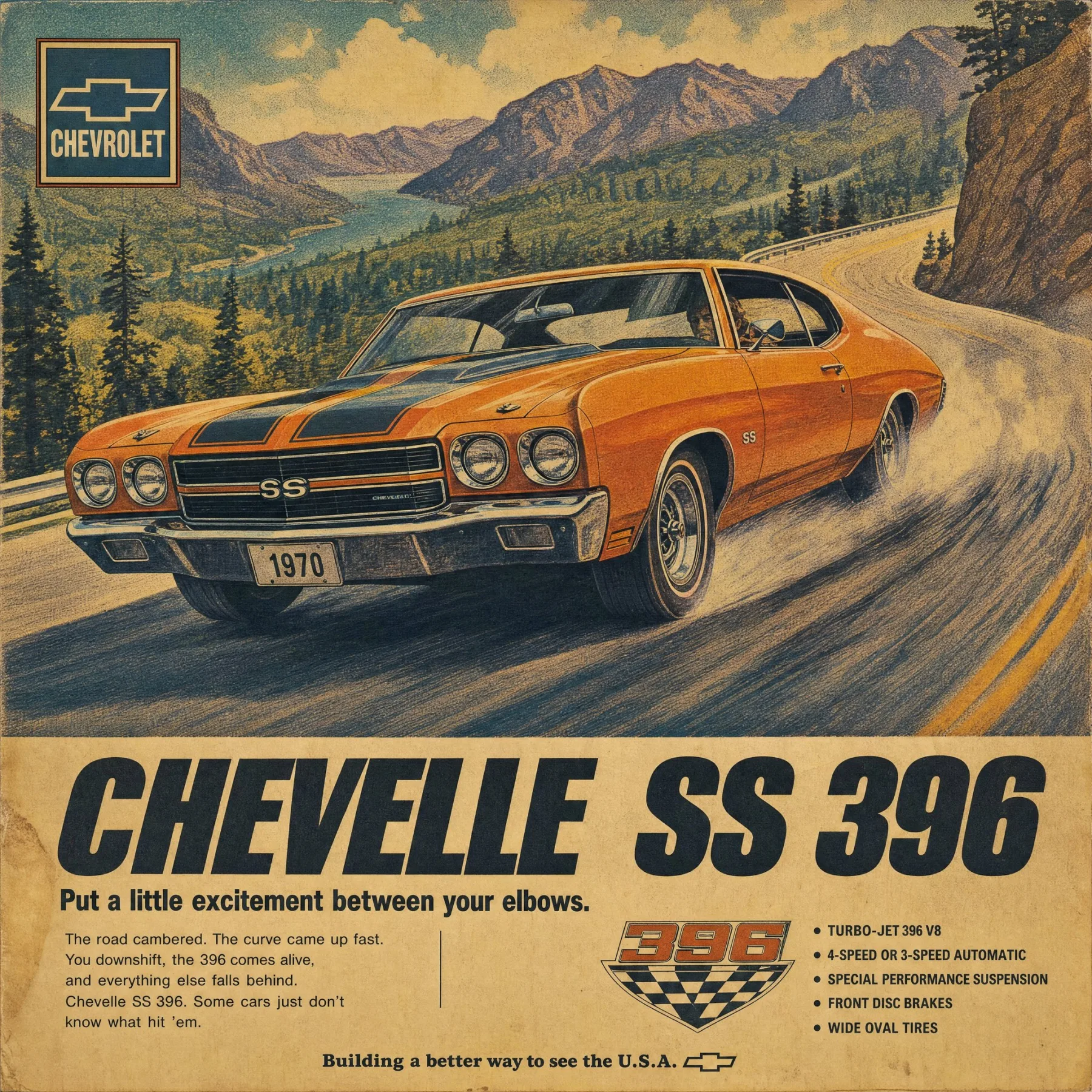 Vintage 1970s Automotive Magazine Advertisement Poster generated image example
